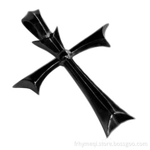 Cross pendant with black plating